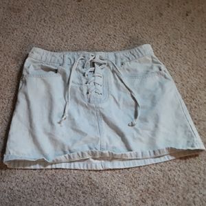 Blue denim skirt